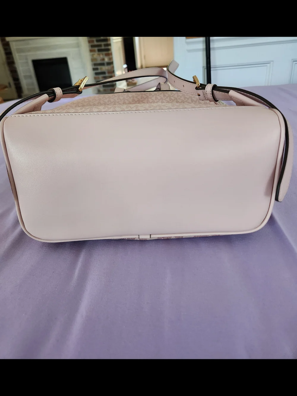 Michael Kors Pink MK Logo Backpack with Gold Hardware